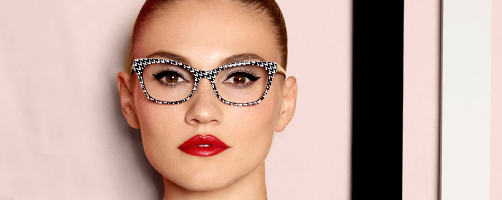 Woman wearing Lulu Guinness eyeglasses