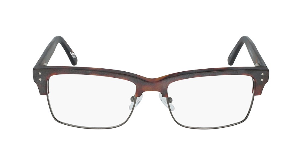 Rectangular brown tortoise shell eyeglass frames for men