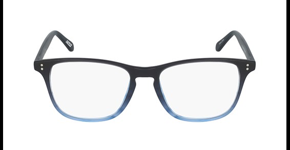 Blue and grey square plastic eyeglass frames for men or women