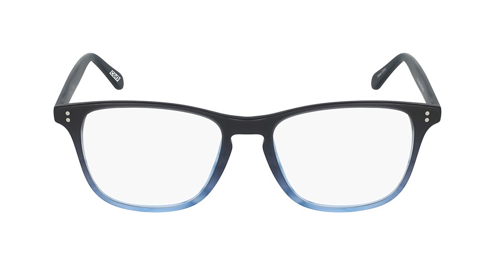 Blue and grey square plastic eyeglass frames for men or women